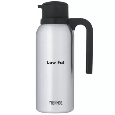 Thermos Twist & Pour Stainless Steel Vacuum Carafe, "LOW FAT