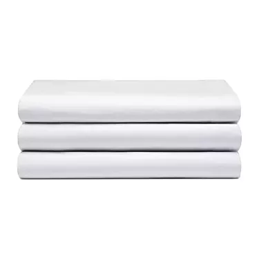 Adonis T200 Luxury Percale King Fitted Sheets - 50/50 Cotton/Polyester Blend | White Color | Size 78x80x15 | 12-Pack