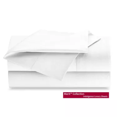 Merit Collection T300 Luxury Percale Queen Fitted Sheets - 60/40 Cotton/Polyester Blend | White Color | Size 60x80x15 | 6-Pack