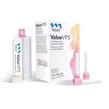 Valuemed ValueVPS Matériau d'Impression Corps Lourd 4x50ml - Matériau d'Impression Dentaire de Haute Précision, quatre tubes de 50ml de VPS corps lourd pour des impressions dentaires précises.