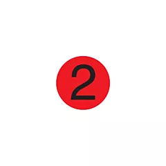 Daymark MoveMark Number 2 Label, Red, 3/4