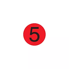 Daymark MoveMark Number 5 Label, Red, 3/4
