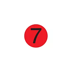 Daymark MoveMark Number 7 Label, Red, 3/4