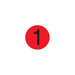 Daymark MoveMark Number 1 Label, Red, 3/4