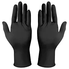 Winco Disposable Gloves, Nitrile, Medium, Black