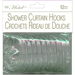 Domay® Shower Curtain Plastic Hooks C-shaped,Clear, 12/Pack (DMY10101)