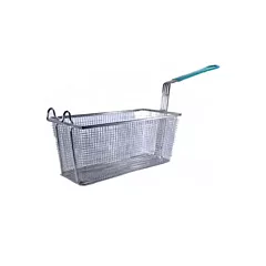 Magnum Nickel Plated Steel Wire Fryer Basket, Green, 13.25