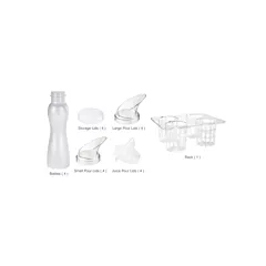 Get salad dressing bottle set, frosted clear, 25 pieces, 32