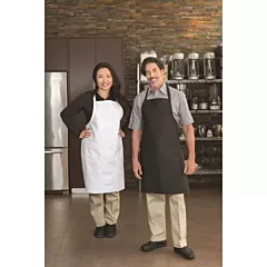 Premium Uniforms Standard Bib Apron with 2 Pockets, White