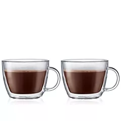 Bodum Bistro  15 Oz Double Wall Latte Cups Glass 2 / Set