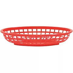TableCraft Classic Oval Basket, Red, 9.4