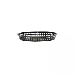 TableCraft Chicago Oval Platter Basket, Black, 10.5