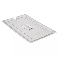 Cambro 10CWCHN135 Full Size Notched Food Pan Cover with Handle, Clear