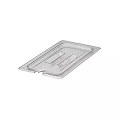 Cambro camwear food pan notched cover w/handle, clear, 1/3 s