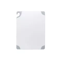 San jamar saf-t-grip cutting board, white, 9