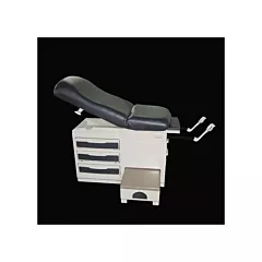 MedLife Manual Side Step Exam Table, Black Upholstery 