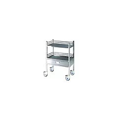 Stainless Steel Cart, 2 Shelf 1 Drawer, 25.6?L X 18?W X 39.6?H
