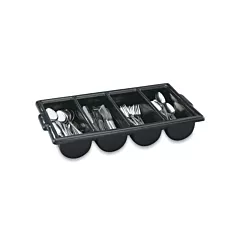 Vollrath Cutlery Bin, Black, 4 Compartment - 52653 1900/5265