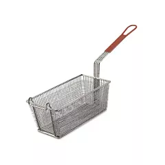 Browne wire fry basket, red coloured plastic handle, 13
