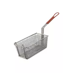 Browne wire fry basket, red coloured plastic handle, 12.5