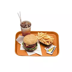 Cambro rectangular fast food tray, fast food tray, orange, 1