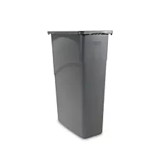 Rubbermaid Slim Jim Container, Gray, 15 Gal - 152/1971258