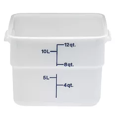 Cambro 12SFSP-148, 12 Qt Square Food Storage Container, White