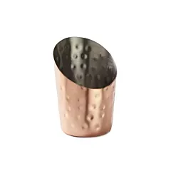American Metalcraft Angled Hammered Fry Cup, Copper, 12 oz.
