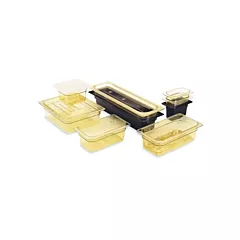 Cambro high heat food pan, amber, full size 4