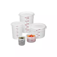 Cambro Round Food Storage Container, White, 2 qt - 2148 025/