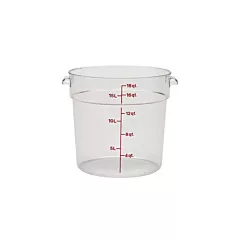 Cambro Camwear Food Storage Container, Round, Clear, 18 qt -