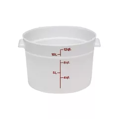 Cambro round container, poly white, 12 qt - 12148 025/12148