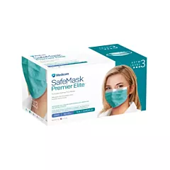 Medicom SafeMask Premier Elite Earloop Mask, Level 3, 50/box Teal 