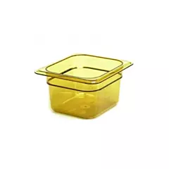 Cambro high heat h-pan, amber, 1/6 size 4