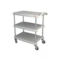 Metro myCart Series Polymer Utility Cart 3-Shelf, Gray, 16
