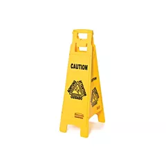 Rubbermaid Floor Sign w/ Multi-Lingual Caution Imprint, Yell