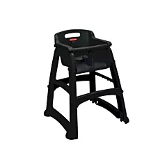 Rubbermaid sturdy chair youth seat w/ wheels, noir - fg7805