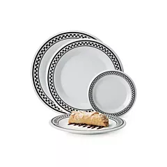 G.e.t. diamond chexers wide rim plate, white, 12