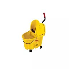 Rubbermaid WaveBrake Mop Bucket w/ Downpress Wringer, Yellow