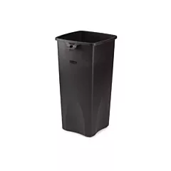 Rubbermaid Untouchable Square Garbage Can, Black, 23 Gal - 1