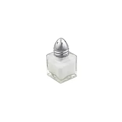 Browne square verre salt / pepper shaker w/ chrome top, 1/2