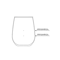 Libbey Stemless Wine Glass w/ 5 oz & 9 oz Pour Lines - 21/17