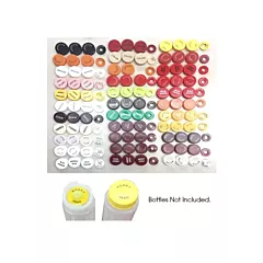 FIFO Squeeze Bottle Identifiers Starter Kit, 3 Caps / 3 Ring