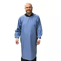 Reusable Isolation Gown AAMI Level 2 Blue - Made in Canada-Large