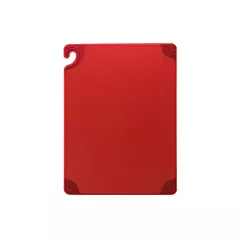 San Jamar Saf-T-Grip Cutting Board, Red, 15