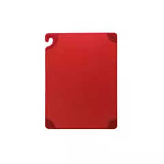 San jamar saf-t-grip cutting board, red, 18