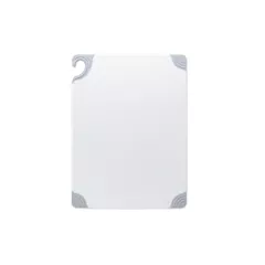 San jamar saf-t-grip cutting board, white, 18