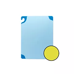 San jamar saf-t-grip cutting board, yellow, 18