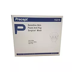 Precept Surgical Mask, Sensitive Skin, Anti-Fog, Tie Style, White 50/box (VMPR15216)