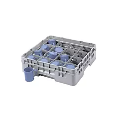 Cambro Camrack Glass Rack, Soft Gray, 16-Compartment, 2 5/8